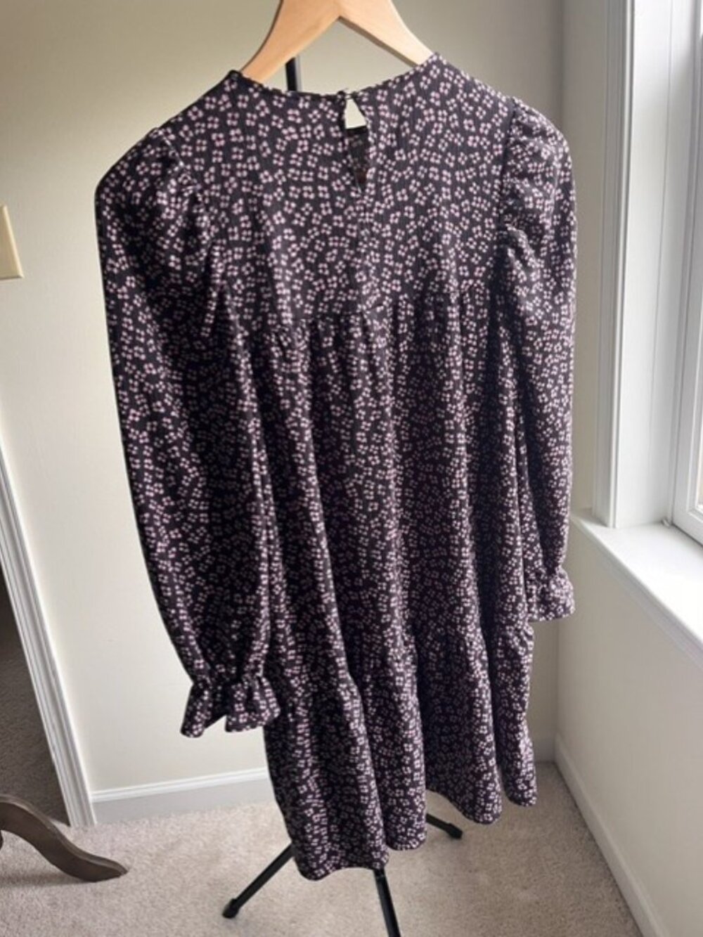 Zara Girls Black Pink Floral Ditsy Print Dress Size 10 (140 cm)